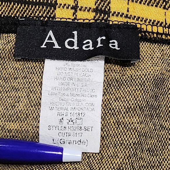 Plaid Skirt Yellow Black Elastic Waist Sz L Adara Clueless Y2K Preppy Grunge - Picture 5 of 5